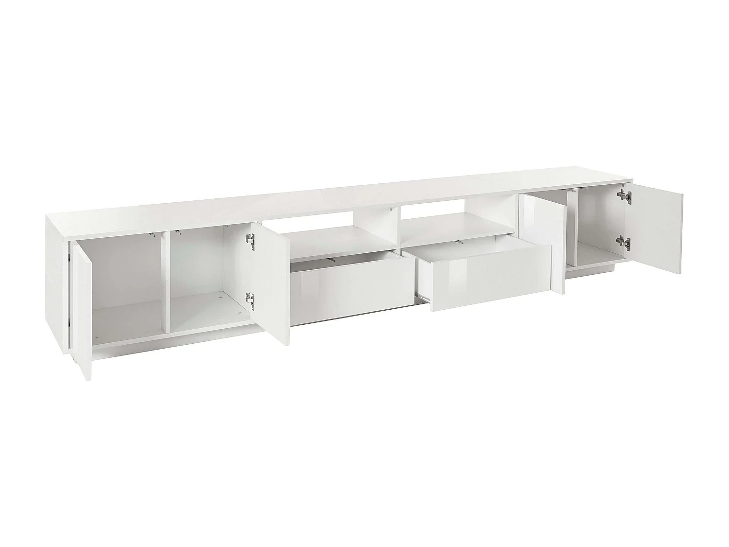 Mueble TV 260cm diseño moderno salón blanco Breid
