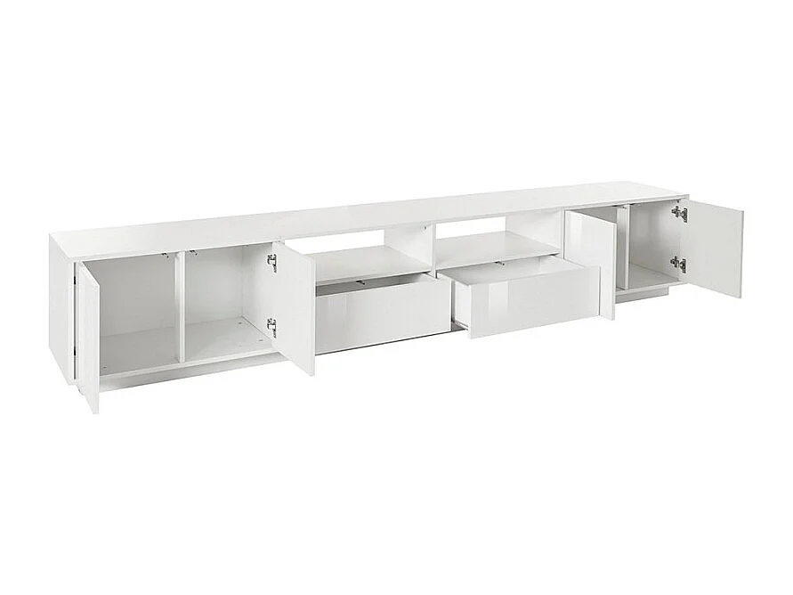Mueble TV 260cm diseño moderno salón blanco Breid