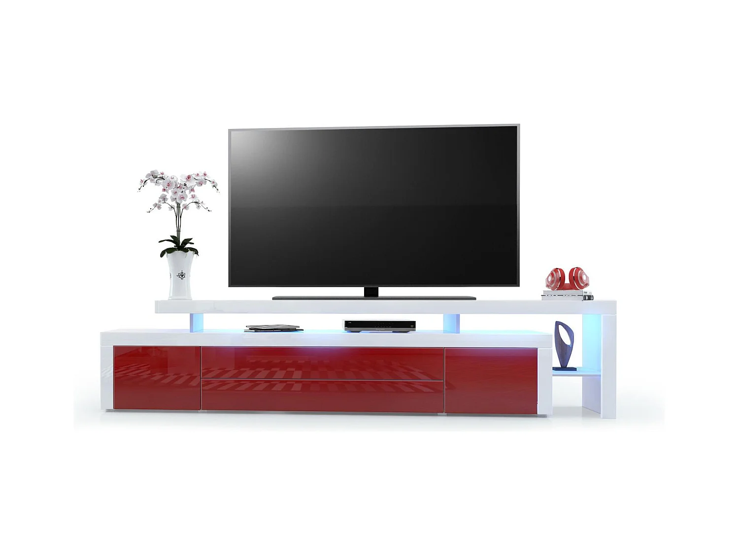 LOWBOARD Leon Bordeaux Hochglanz / Weiß Hochglanz