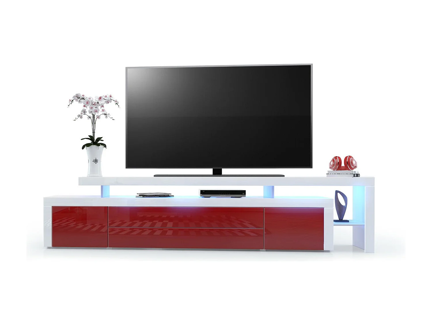 LOWBOARD Leon Bordeaux Hochglanz / Weiß Hochglanz