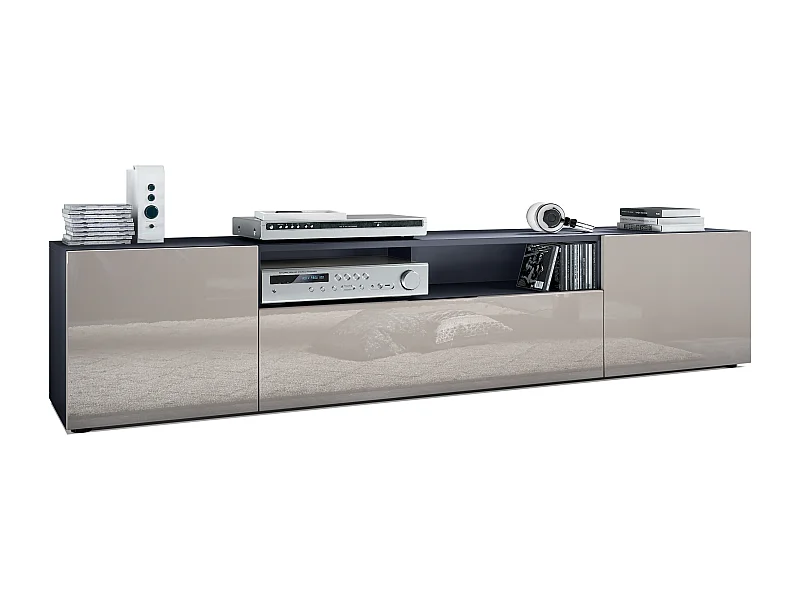 LOWBOARD Mogan Fronten in Sandgrau Hochglanz