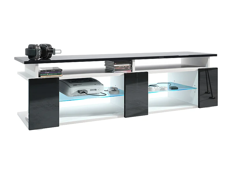 LOWBOARD Movie Fronten und obere Platte des Aufsatzes in Schwarz Hochglanz