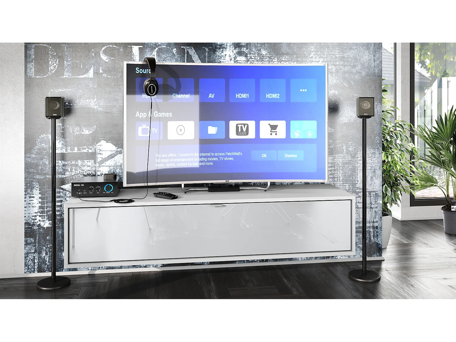 TV Board Lana 140 mobile da parete Porta TV 140 x 29 x 37 cm, struttura in bianco opaco, frontali in bianco lucido | Ampia scelta di colori