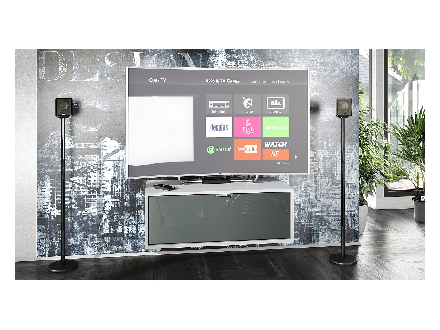 LOWBOARD Lana Fronten in Grau Hochglanz