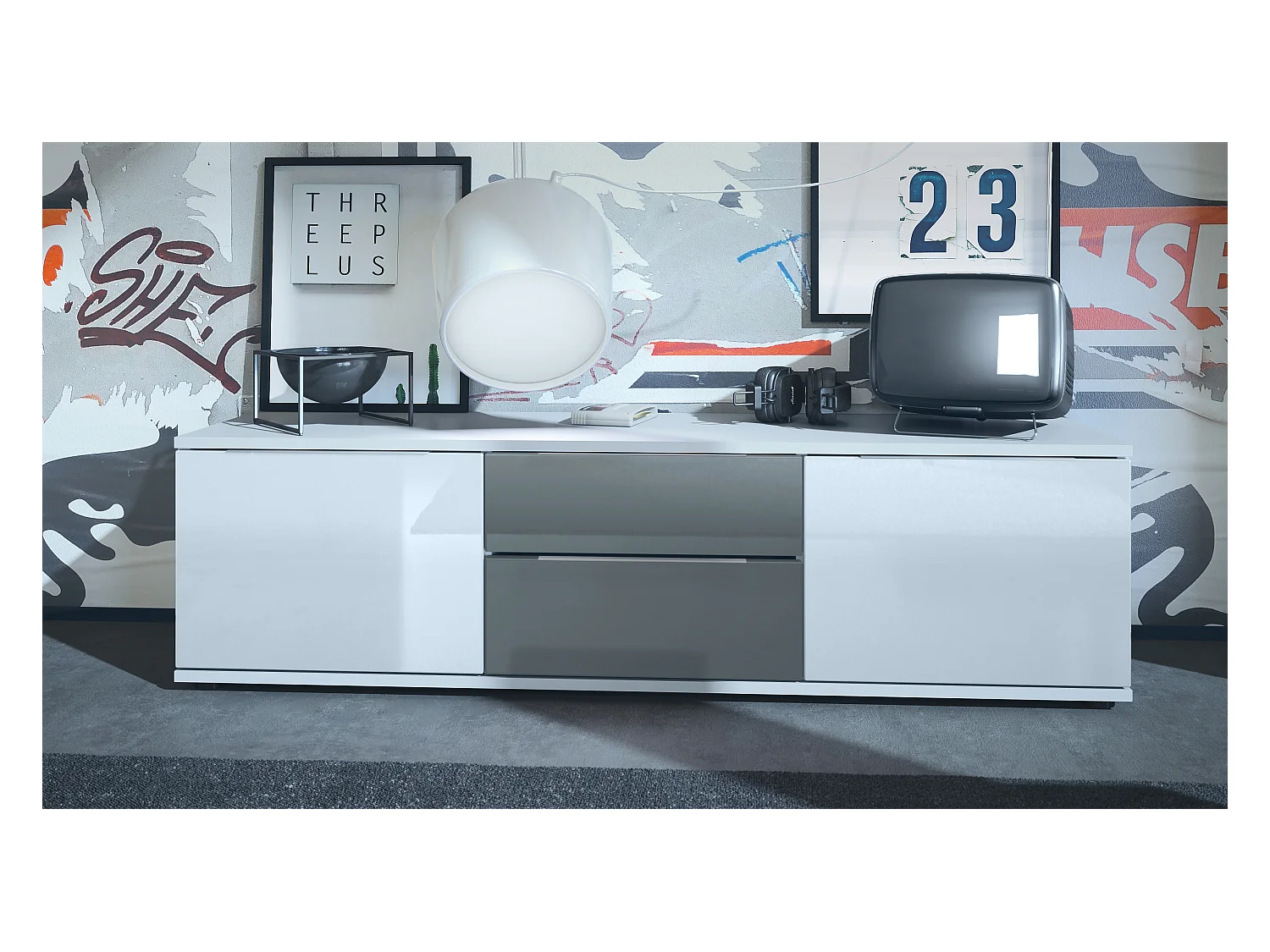 LOWBOARD Linio Grau Hochglanz