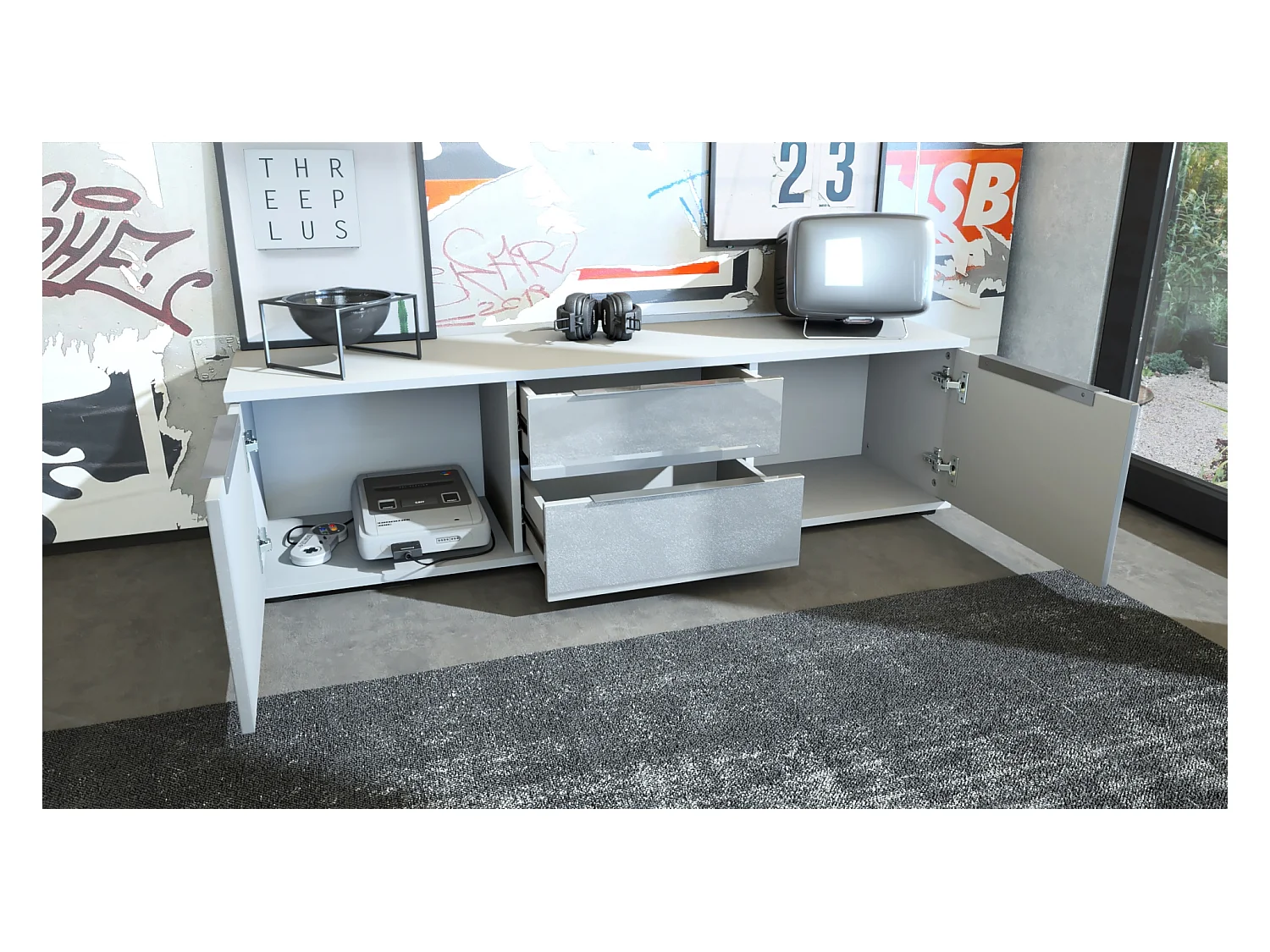 LOWBOARD Linio Grau Hochglanz