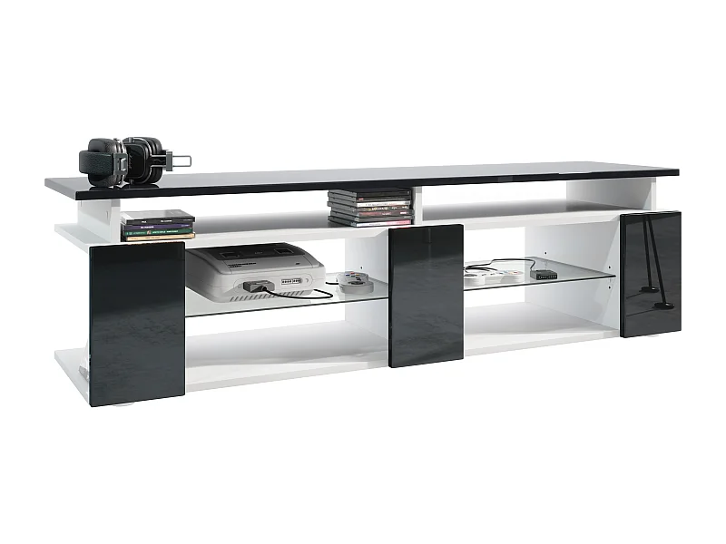 LOWBOARD Movie Fronten und obere Platte des Aufsatzes in Schwarz Hochglanz