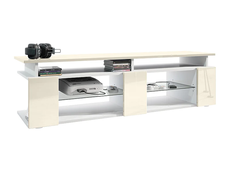 LOWBOARD Movie Fronten und obere Platte des Aufsatzes in Creme Hochglanz