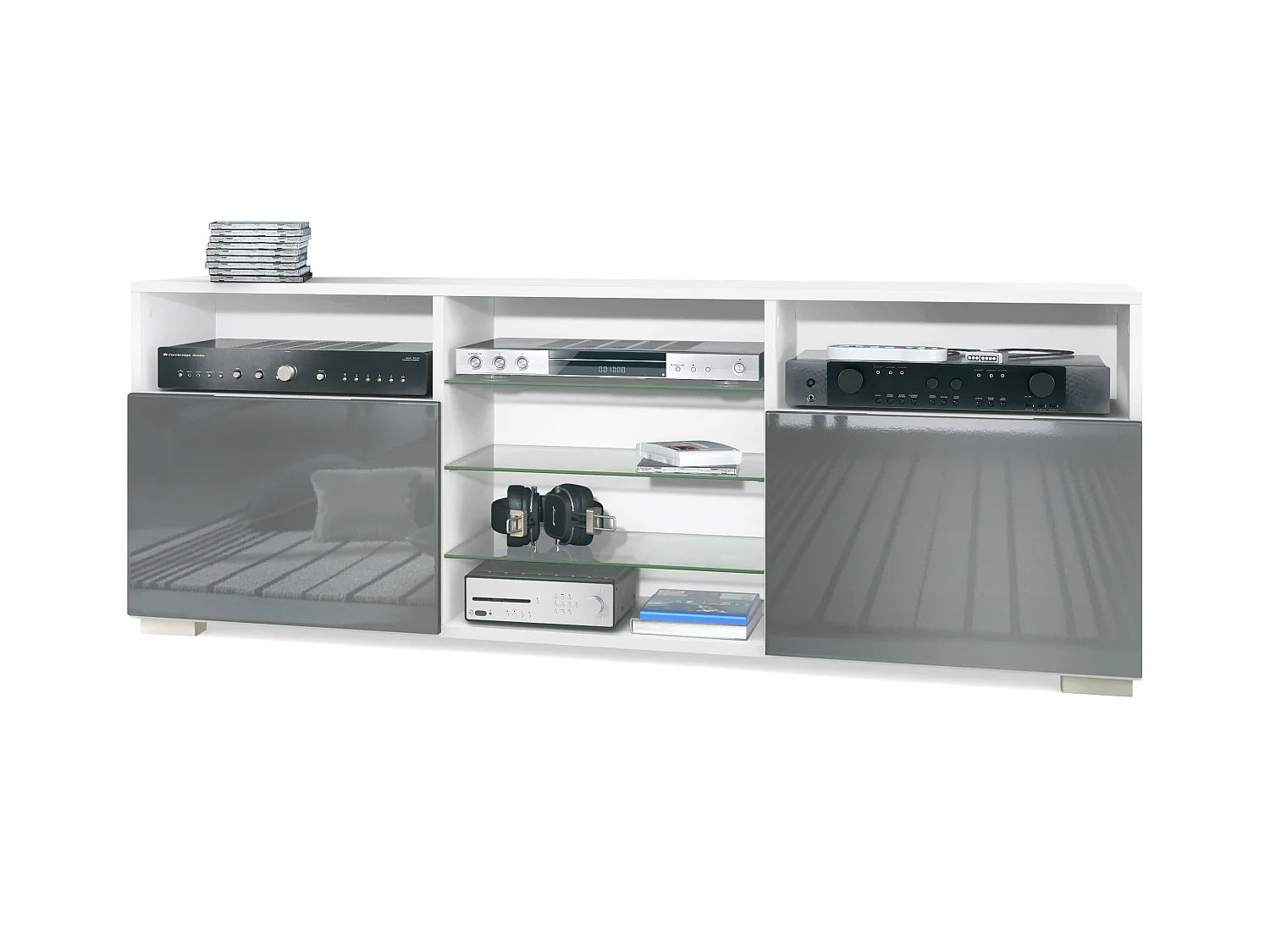 LOWBOARD Granada Front in Grau Hochglanz