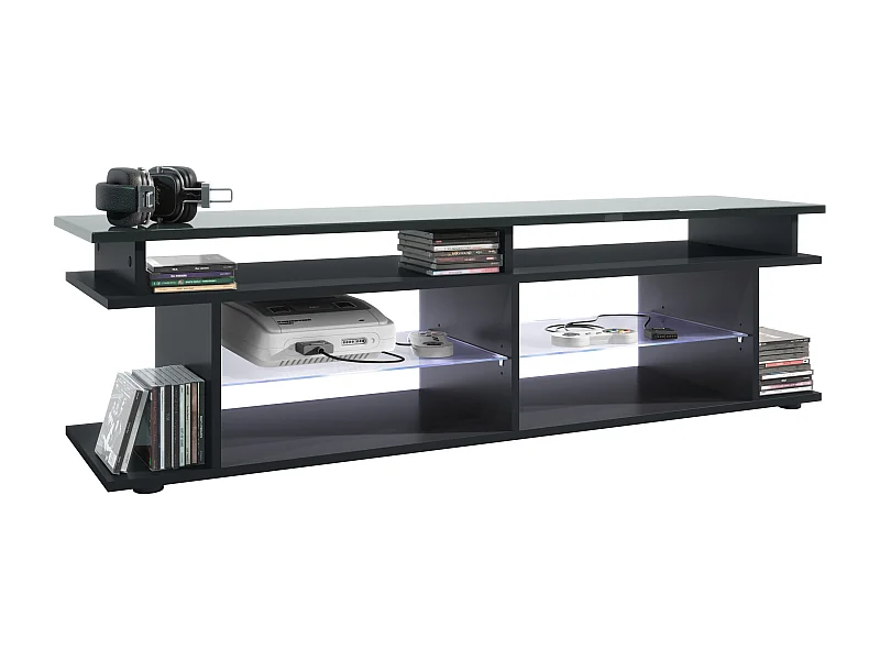 LOWBOARD Movie Platte des TV-Aufsatzes in Grau Hochglanz