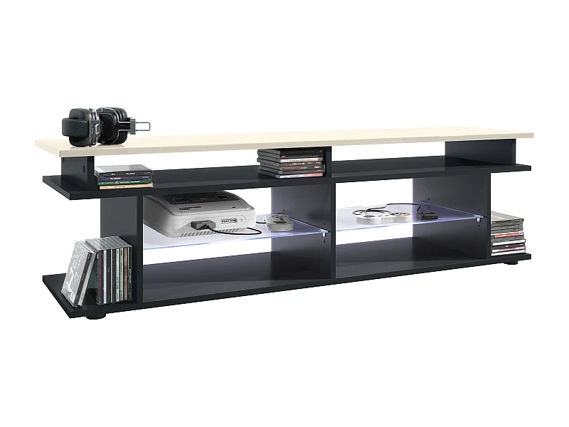 LOWBOARD Movie Platte des TV-Aufsatzes in Creme Hochglanz