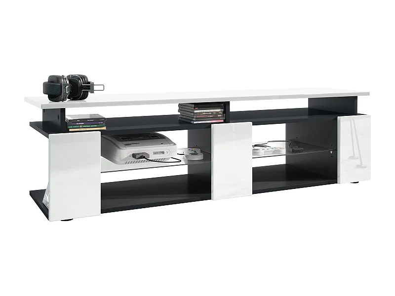 LOWBOARD Movie Fronten und obere Platte des Aufsatzes in Weiß Hochglanz