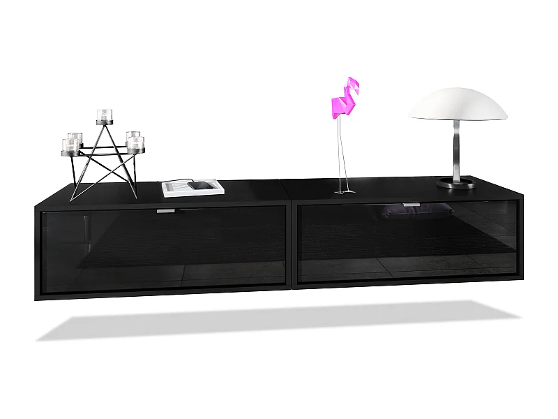 LOWBOARD Lana Fronten in Schwarz Hochglanz