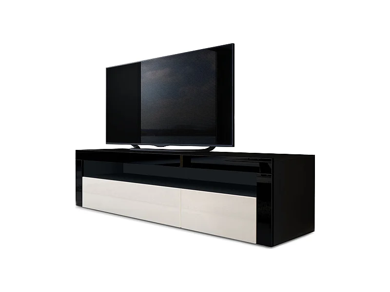 LOWBOARD Valencia Creme Hochglanz / Schwarz Hochglanz