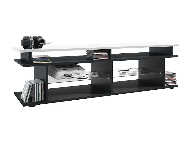 LOWBOARD Movie Platte des TV-Aufsatzes in Weiß Hochglanz