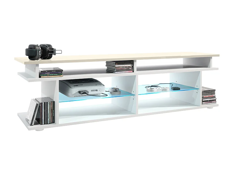 LOWBOARD Movie Platte des TV-Aufsatzes in Creme Hochglanz