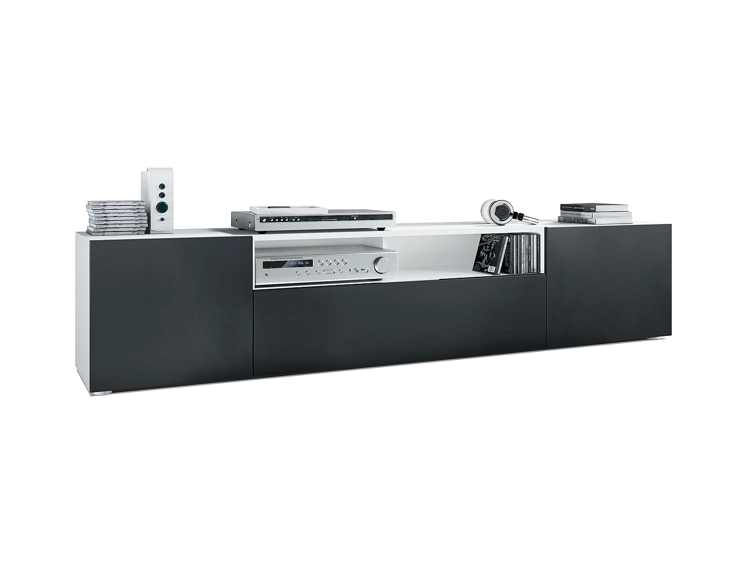 LOWBOARD Mogan Fronten in Schwarz matt