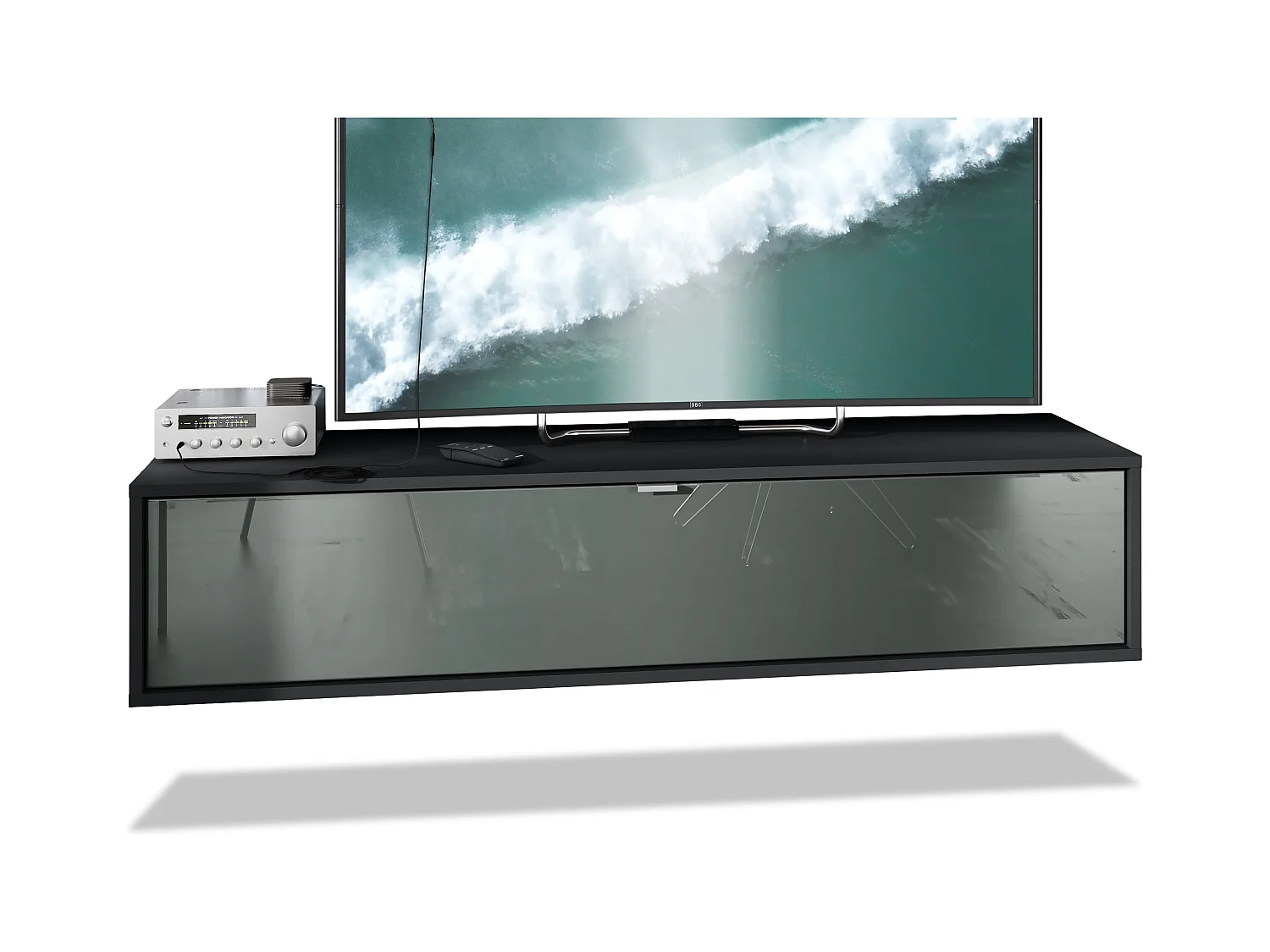 LOWBOARD Lana Fronten in Grau Hochglanz