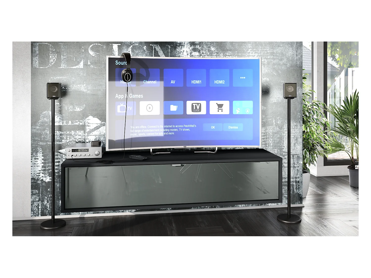 LOWBOARD Lana Fronten in Grau Hochglanz