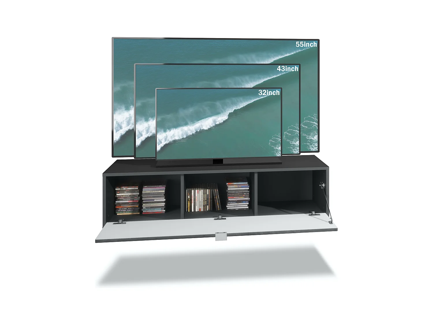 LOWBOARD Lana Fronten in Weiß Hochglanz