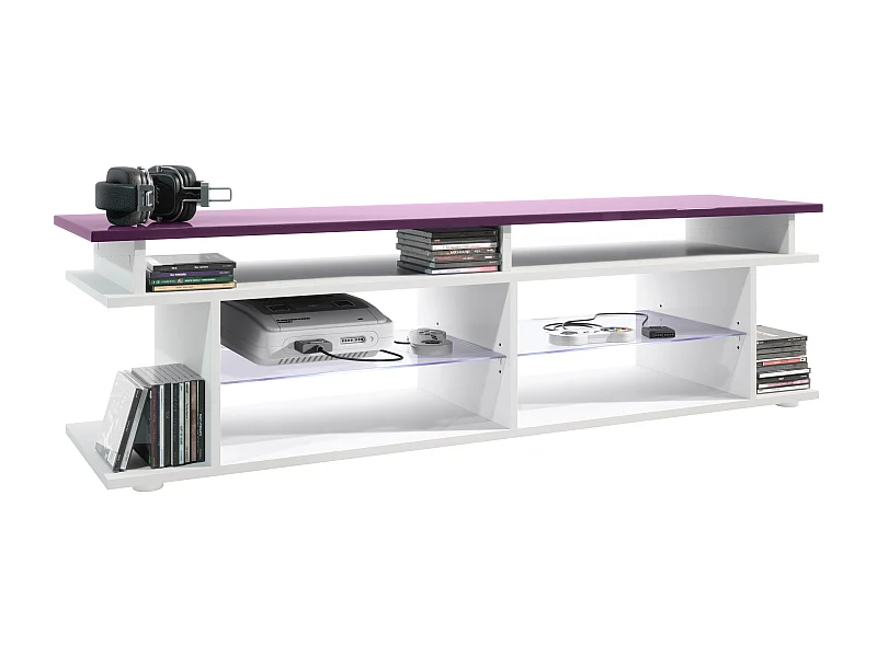 LOWBOARD Movie Platte des TV-Aufsatzes in Brombeer Hochglanz
