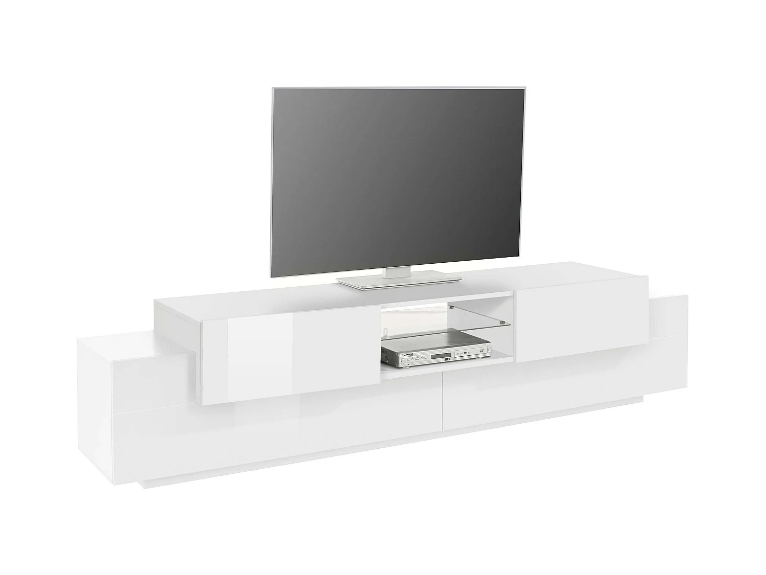 Meuble TV New Coro L 220 x H 51 x P 45 cm blanc