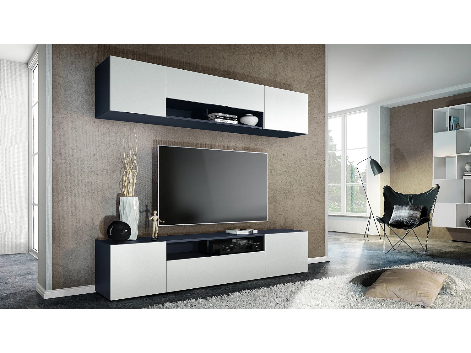 WOHNWAND Mogan Fronten in Weiß matt