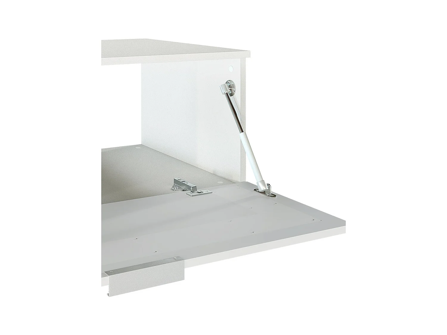 Meuble sous vasque Lavabo Aloha V2, Corps en Blanc mat / Façades en Blanc haute brillance avec un décor en Gris haute brillance