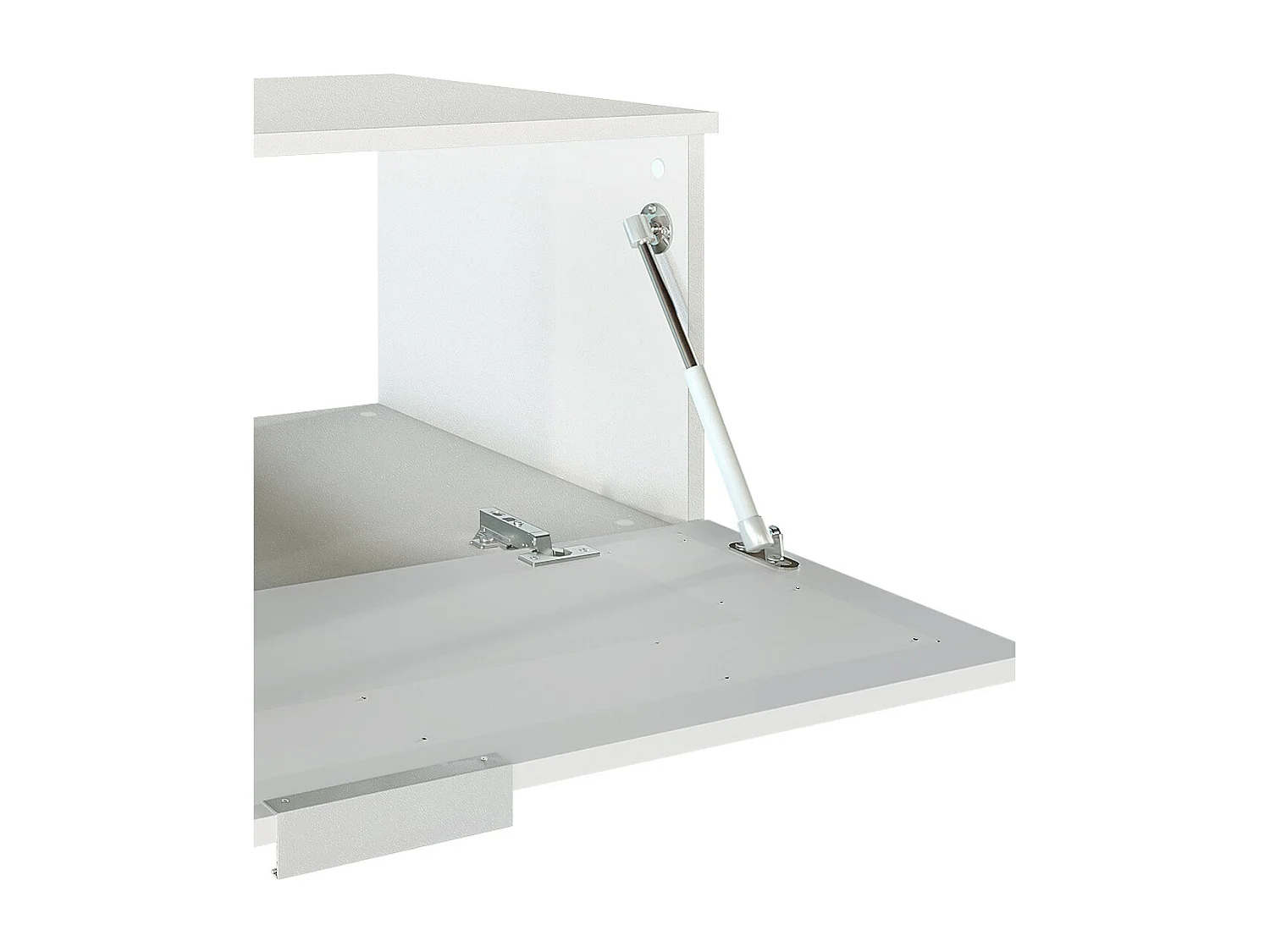 Meuble sous vasque Lavabo Aloha V2, Corps en Blanc mat / Façades en Blanc haute brillance avec un décor en Gris haute brillance