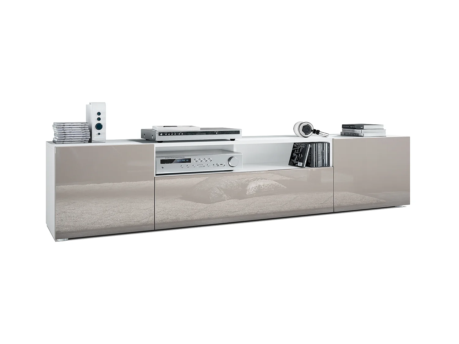 LOWBOARD Mogan Fronten in Sandgrau Hochglanz