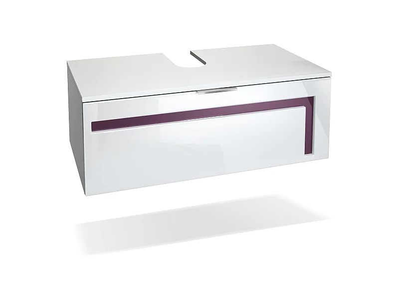 WASCHBECKENUNTERSCHRANK Aloha Absetzungen in Brombeer Hochglanz