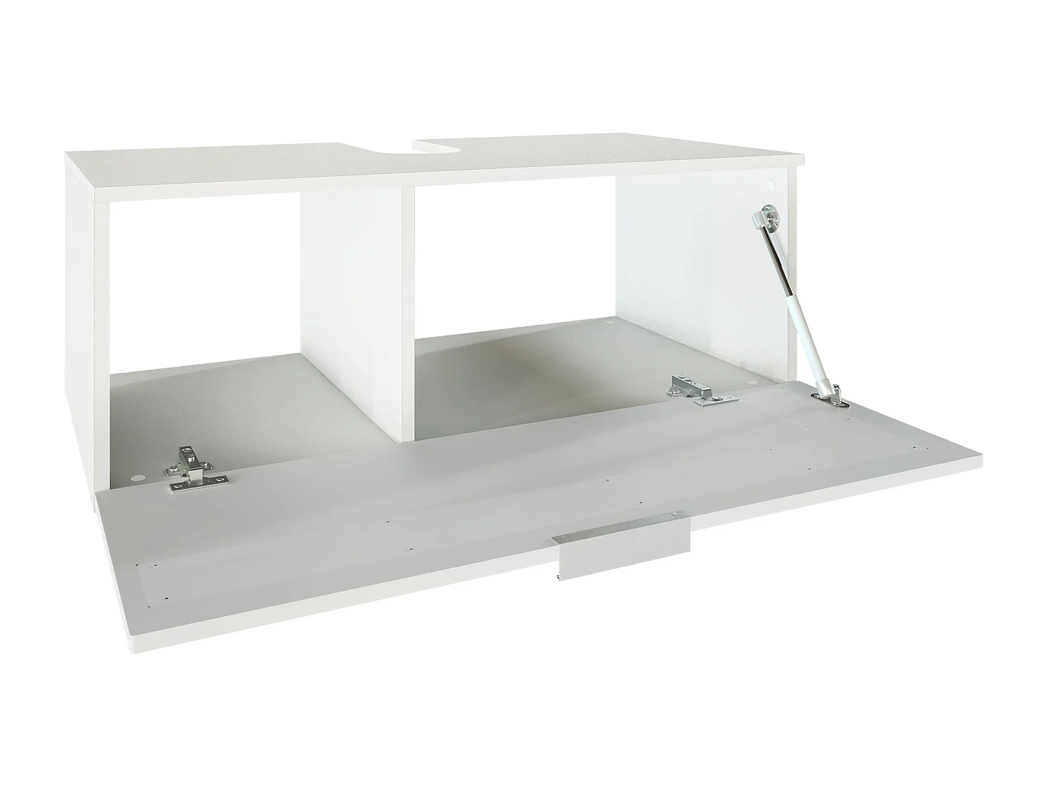 Meuble sous vasque Lavabo Aloha V2, Corps en Blanc mat / Façades en Blanc haute brillance avec un décor en Mûre haute brillance