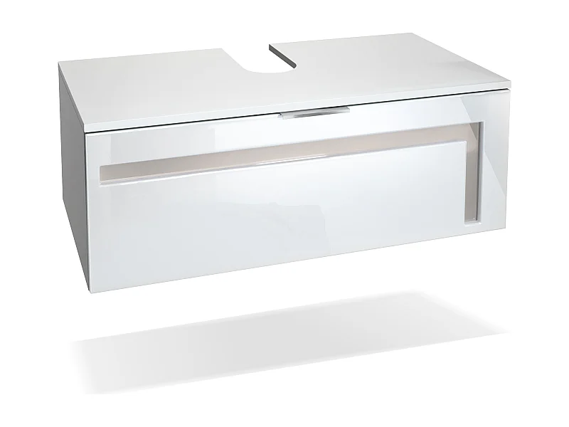 WASCHBECKENUNTERSCHRANK Aloha Absetzungen in Sandgrau Hochglanz