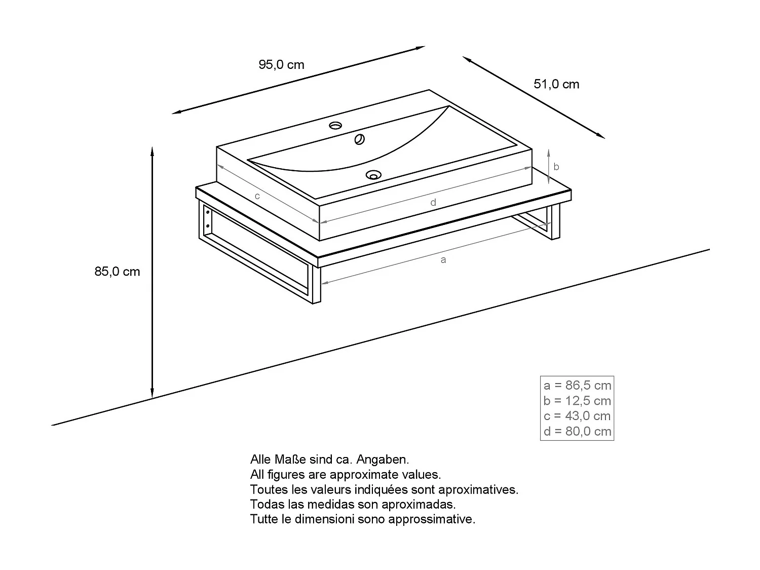 WASCHBECKENUNTERSCHRANK Nizza Steingrau