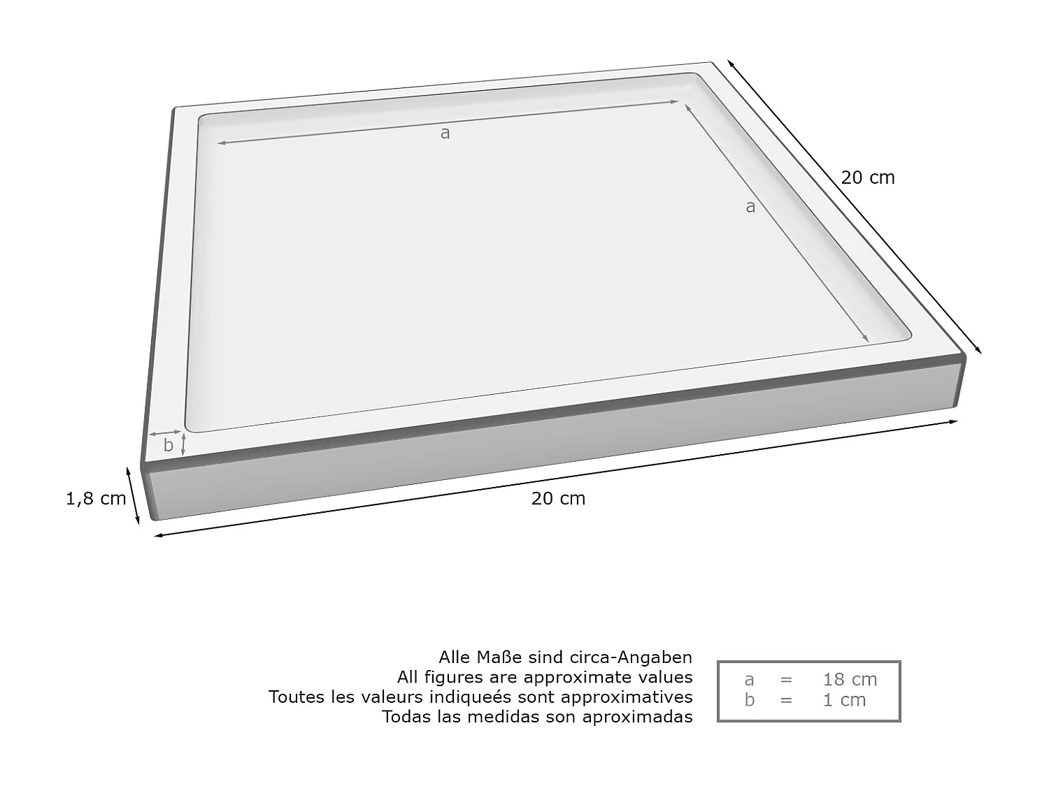 Décoration de table Maya, Plateau rectangulaire décoratif et moderne, Aspect Béton Oxyde, 2 pièces (20 x 1,8 x 20 cm)