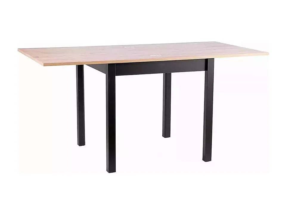 Table extensible 80-120 cm compacte chêne noir 6 places design épuré ATLANTISZ