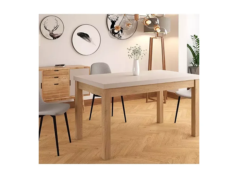 Table extensible cachemire et bois chêne 10 personnes 218 cm MODERNAZ