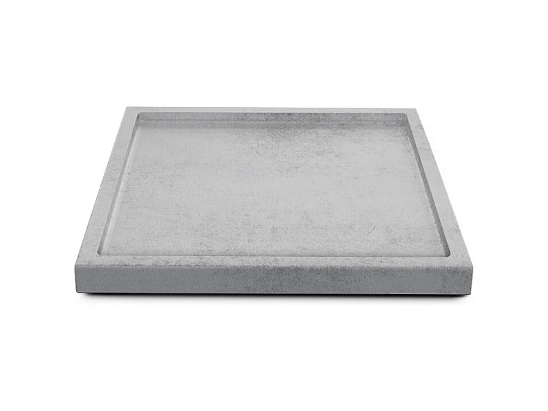 Décoration de table Maya, Plateau rectangulaire décoratif et moderne, Aspect Béton Oxyde (20 x 1,8 x 20 cm)