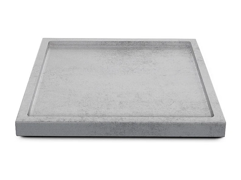 Vassoio decorativo  Maya, moderno vassoio decorativo quadrato, ossido di cemento grigio (20 x 1,8 x 20 cm)