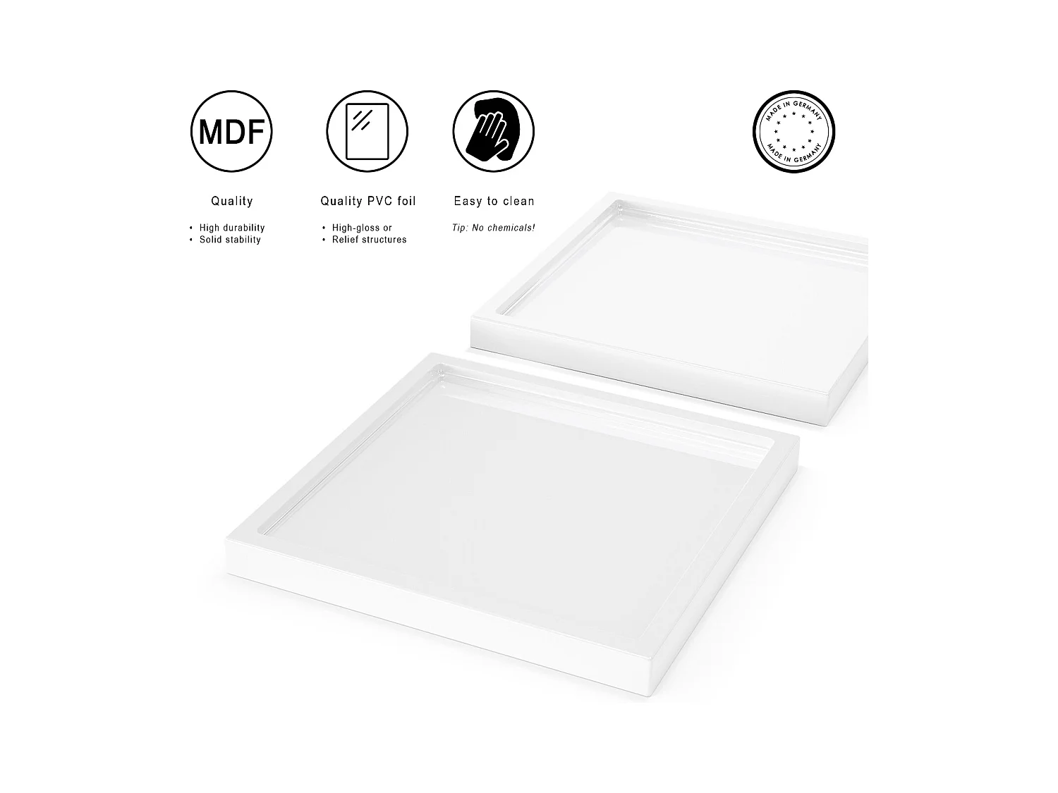 Décoration de table Maya, Plateau rectangulaire décoratif et moderne, Chêne Nature, 2 pièces (20 x 1,8 x 20 cm)