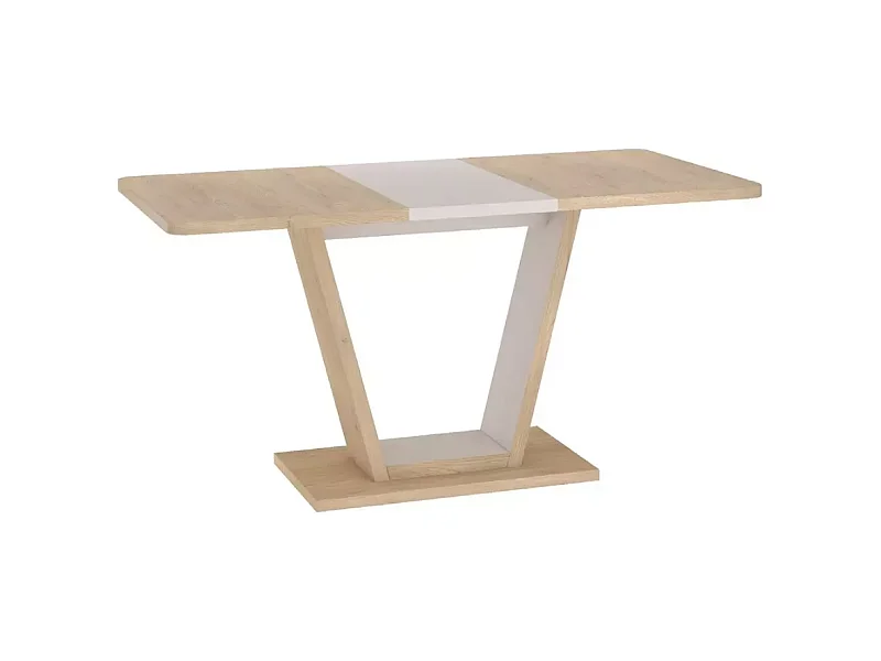 Table extensible 120-160 cm bois cachemire 8 pers design ouvert ALESSIAZ