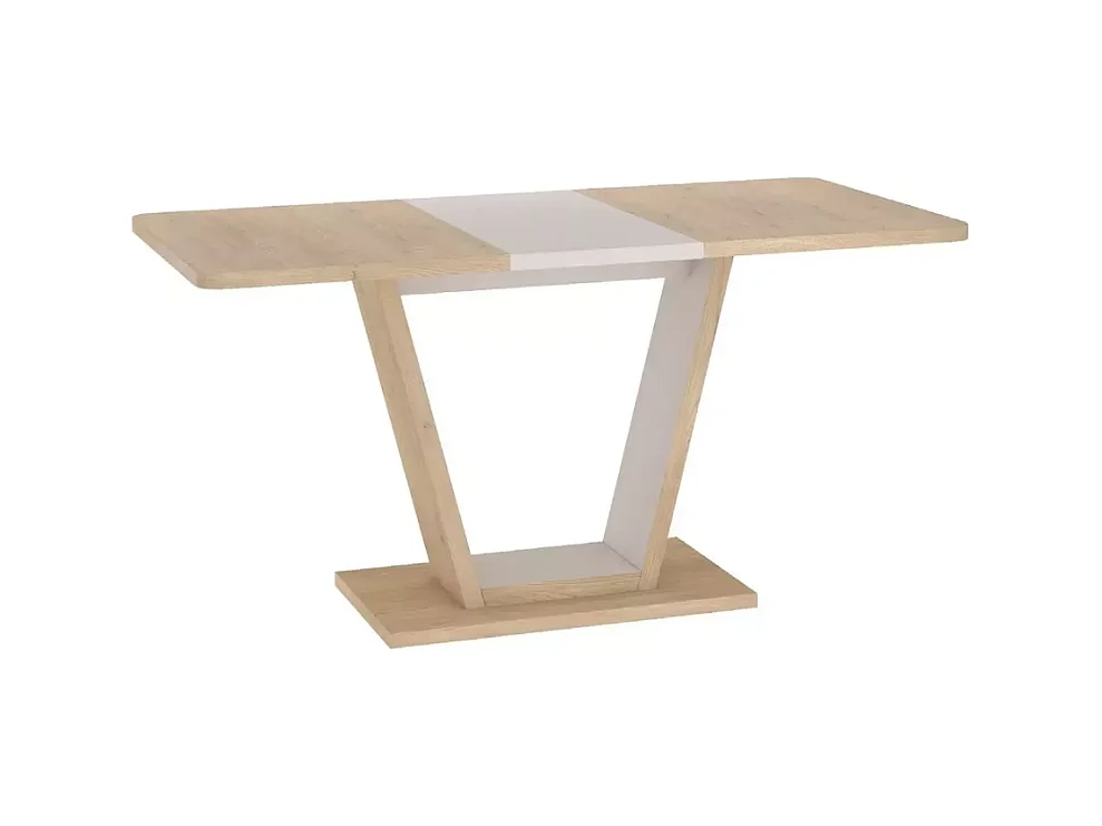 Table extensible 120-160 cm bois cachemire 8 pers design ouvert ALESSIAZ