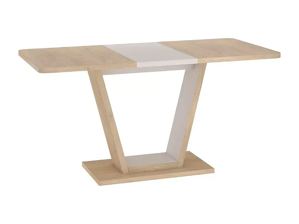 Table extensible 120-160 cm bois cachemire 8 pers design ouvert ALESSIAZ