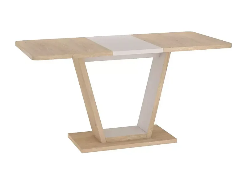 Table extensible 120-160 cm bois cachemire 8 pers design ouvert ALESSIAZ