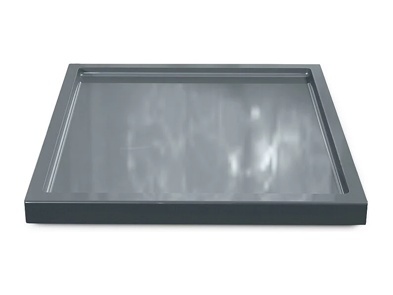 Décoration de table Maya, Plateau rectangulaire décoratif et moderne, Gris haute brillance (20 x 1,8 x 20 cm)