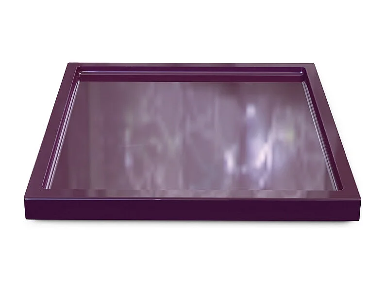 Décoration de table Maya, Plateau rectangulaire décoratif et moderne, Mûre haute brillance (20 x 1,8 x 20 cm)