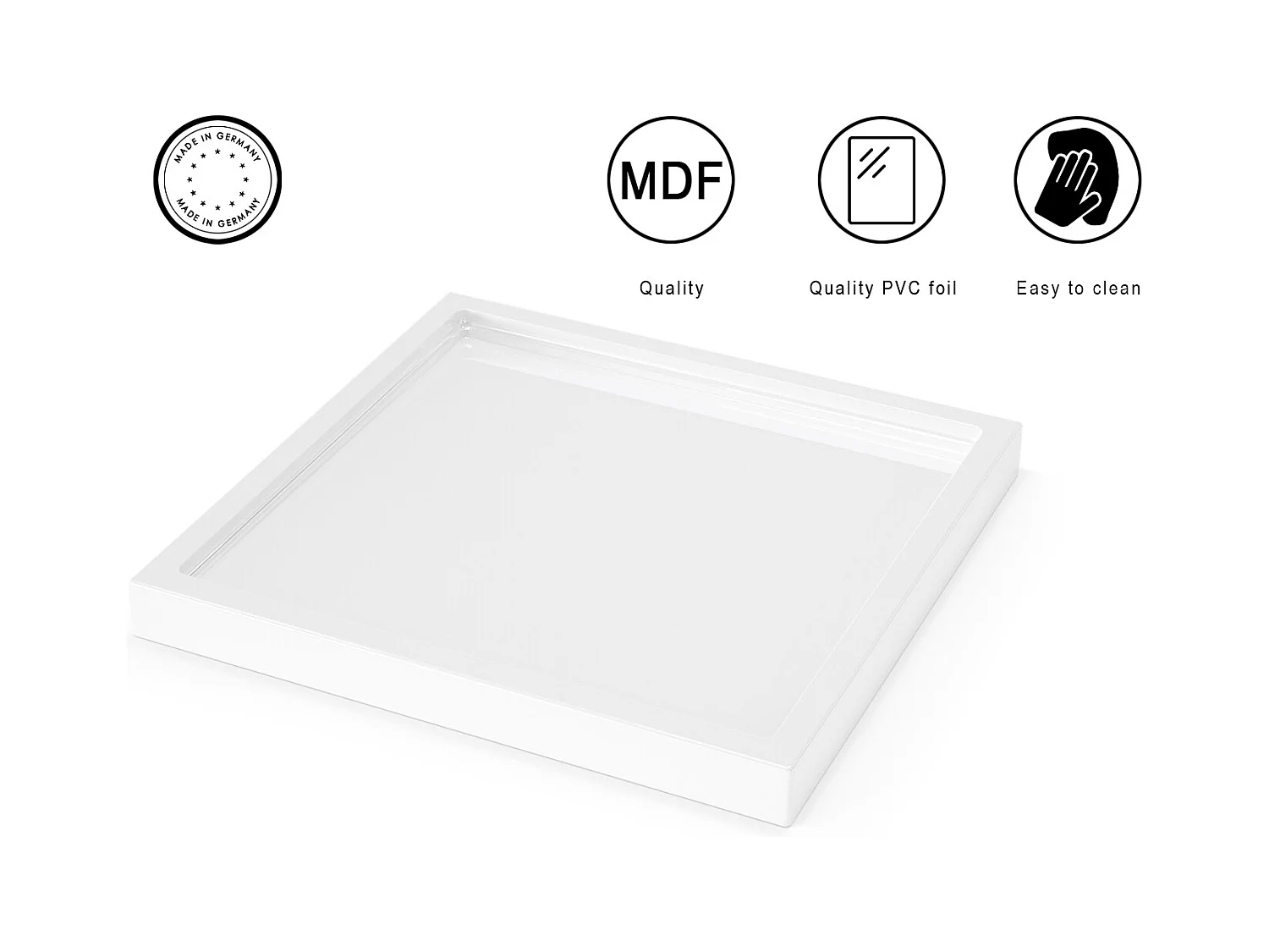 Décoration de table Maya, Plateau rectangulaire décoratif et moderne, Mûre haute brillance (20 x 1,8 x 20 cm)