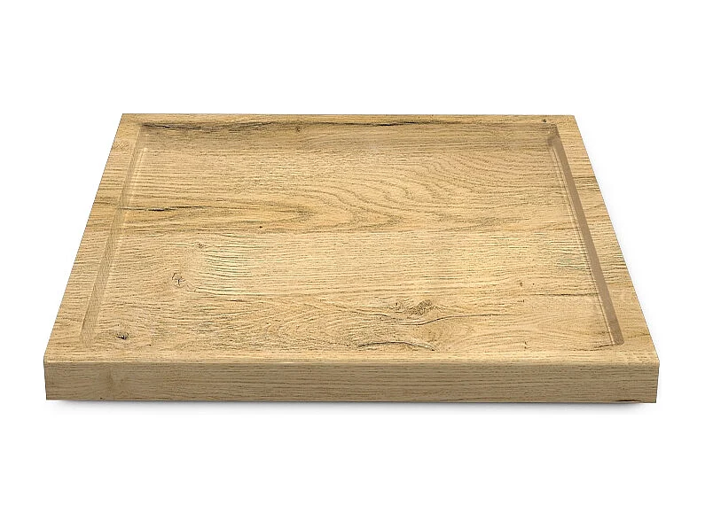 Décoration de table Maya, Plateau rectangulaire décoratif et moderne, Chêne Nature (20 x 1,8 x 20 cm)