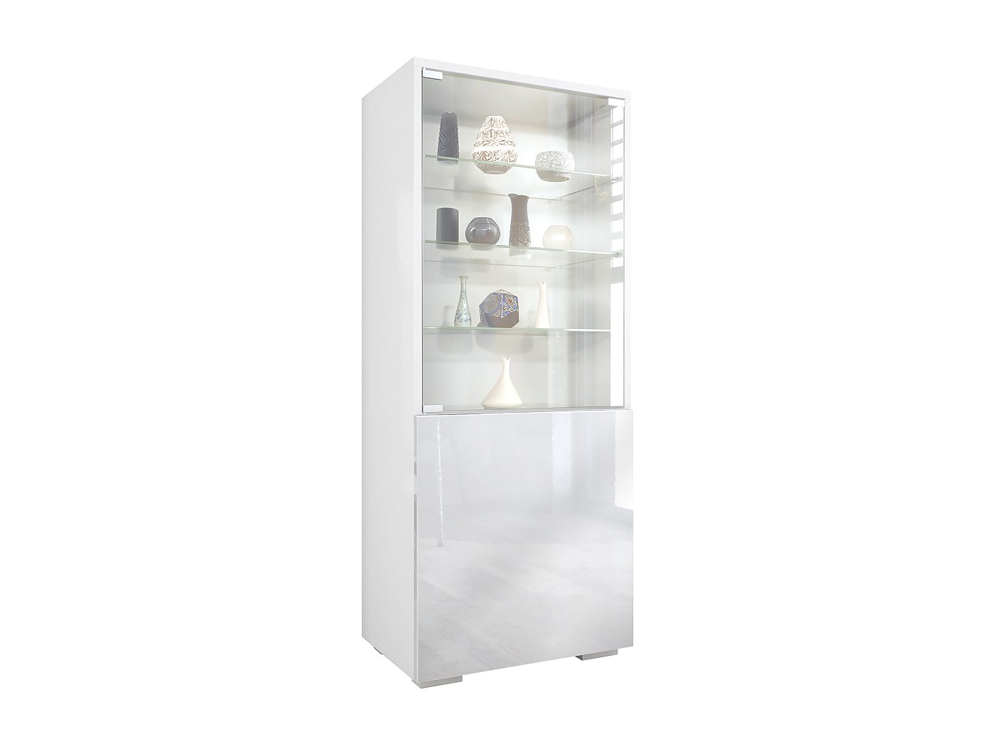 Vitrina de cristal para colecciones, 5 niveles de almacenamiento, tira