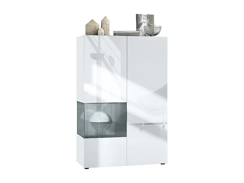 VITRINE Morena Einsatz in Grau Hochglanz